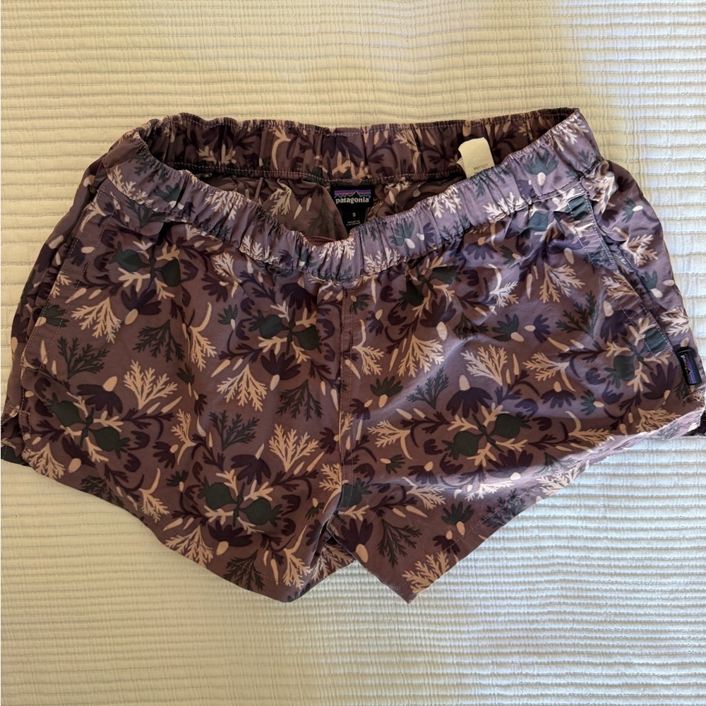 Patagonia Mauve Floral Running Shorts